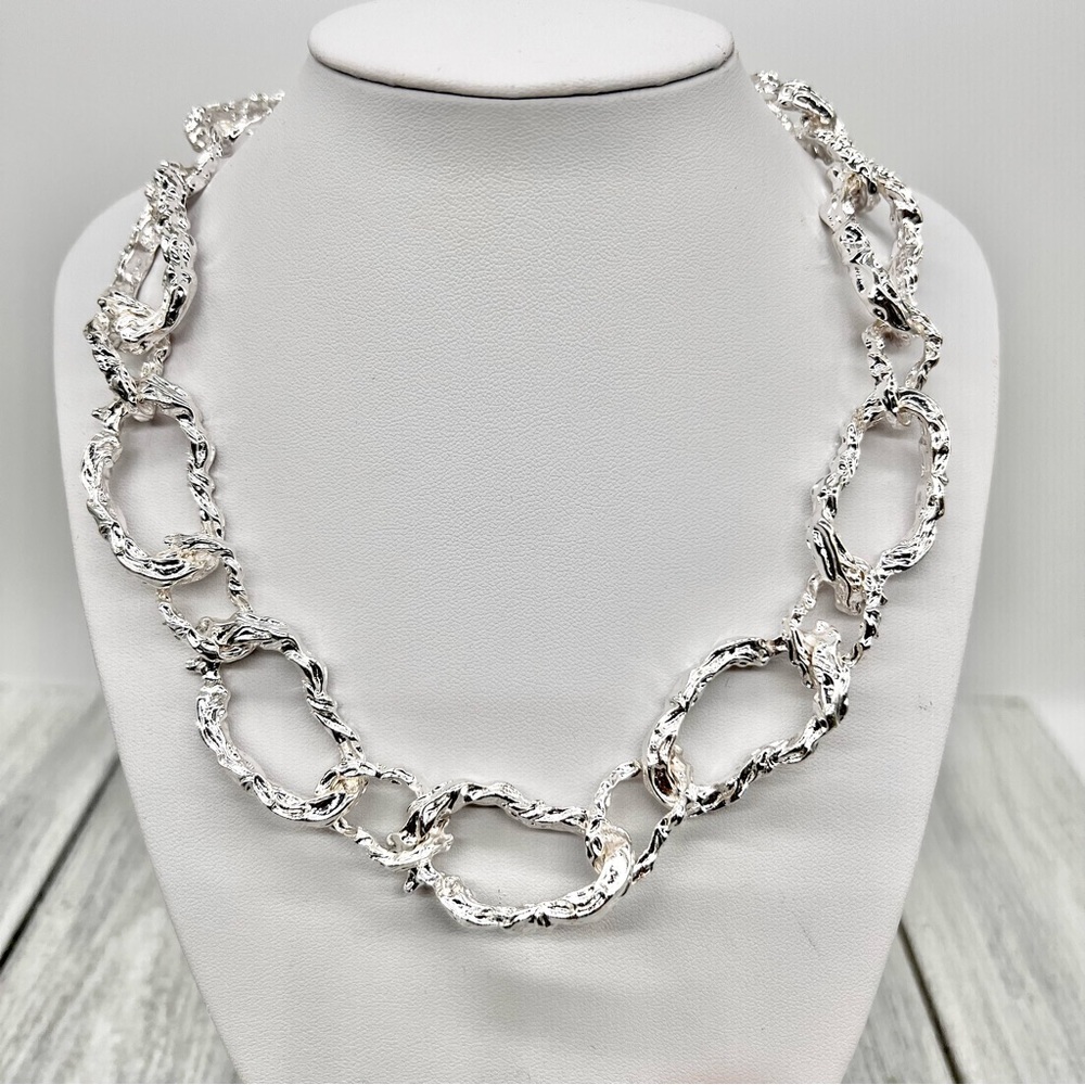 314. Park Lane Mystique Silver Chunky Link Necklace